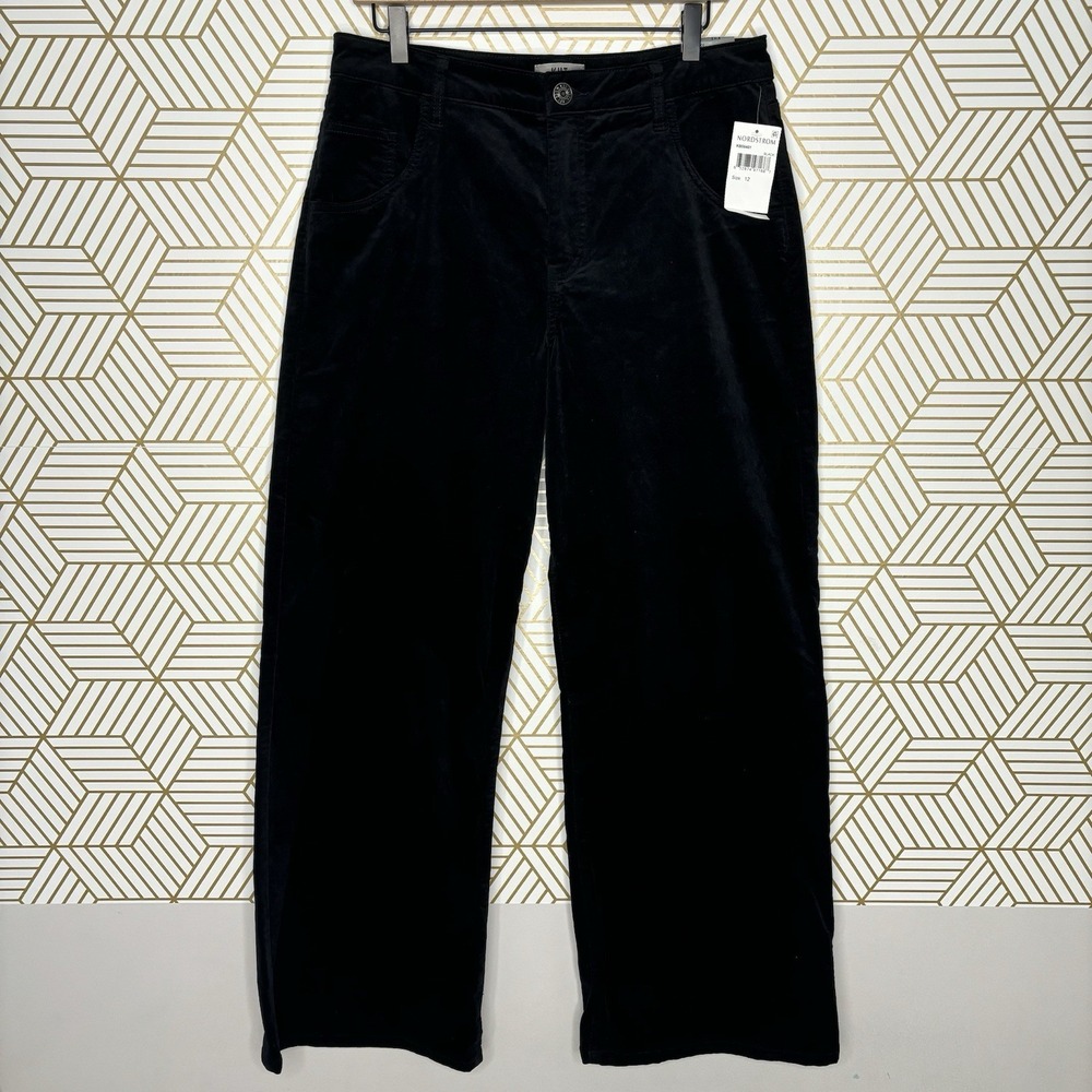 Kut From The Kloth Velour High Rise Flare Leg Trouser Black Velveteen 12 Capsule